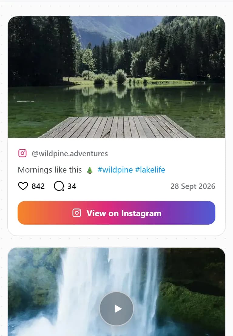 The social media wall on a phone