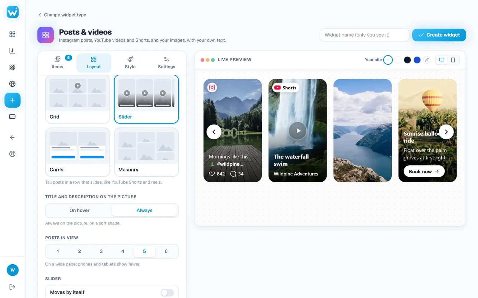 The wall in the Slider look