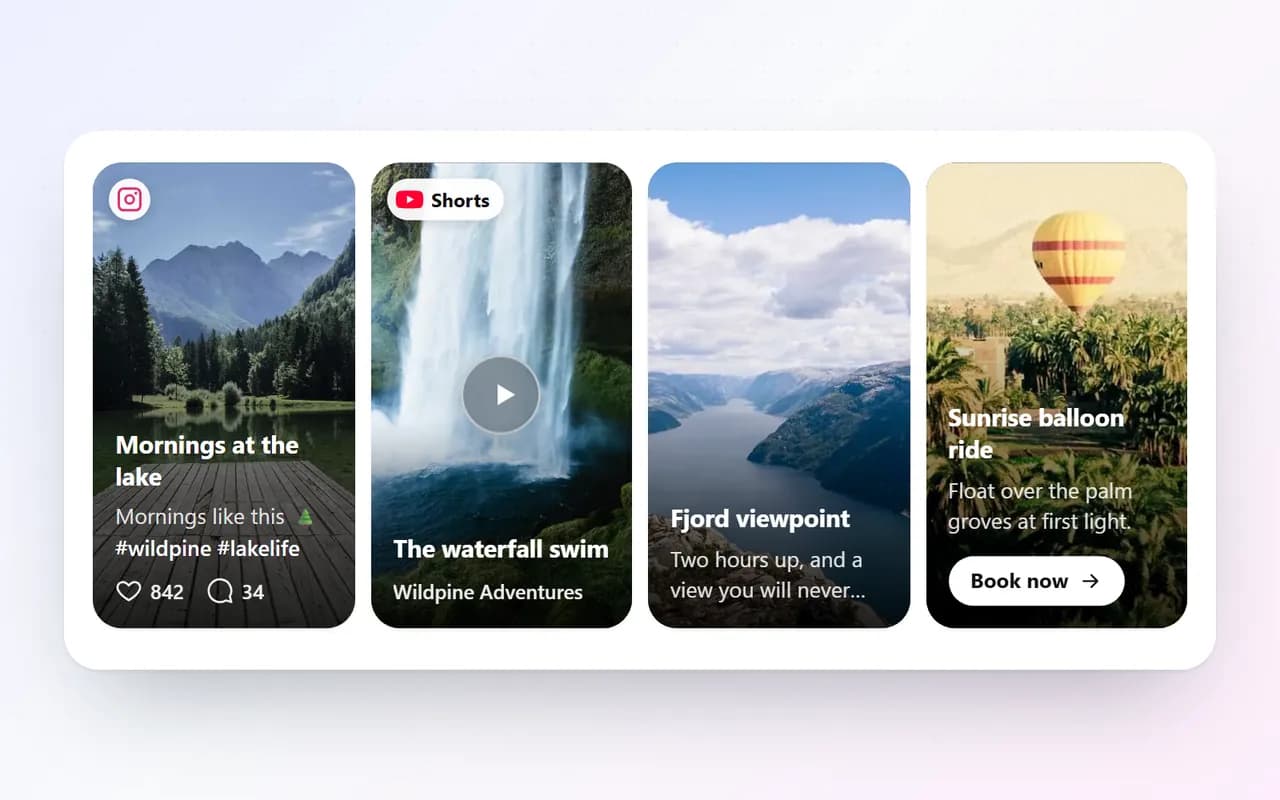 Social Media Wall on a website